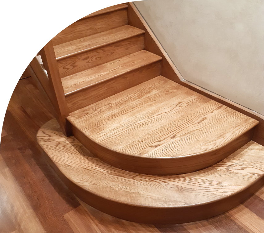 A photo of wooden stairs
